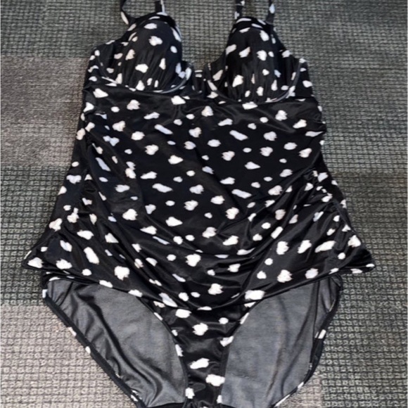 New Plus Swimsuit Tankini Set Lane Bryant Swim Cacique Animal Print 42C 20 - Picture 7 of 7